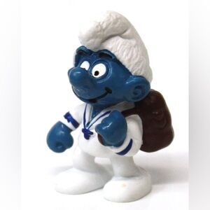 Smurfs Sailor Navy Smurf  Military Figure 1984 Vintage Schleich